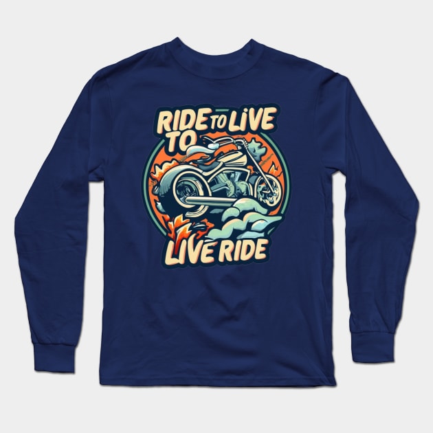 motorcycle Long Sleeve T-Shirt by AOAOCreation